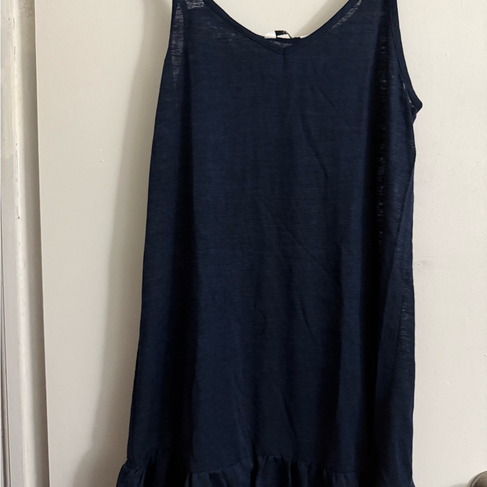 Cupshe Navy Blue Swim Cover-Up with Ruffle Hem - Picture 4 of 9